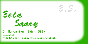 bela saary business card